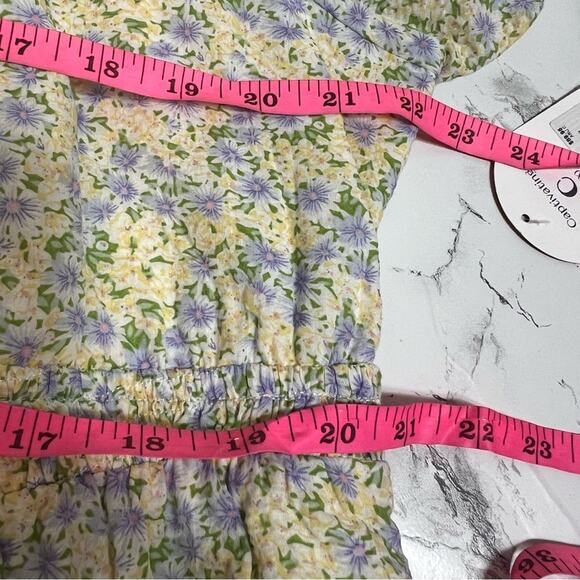 NWT Arula Claire mini dress Sz 3X Blue yellow floral - Picture 5 of 8
